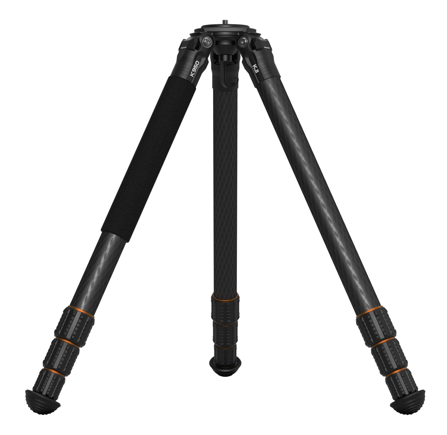 Carbon fiber camera tripod with three extended legs