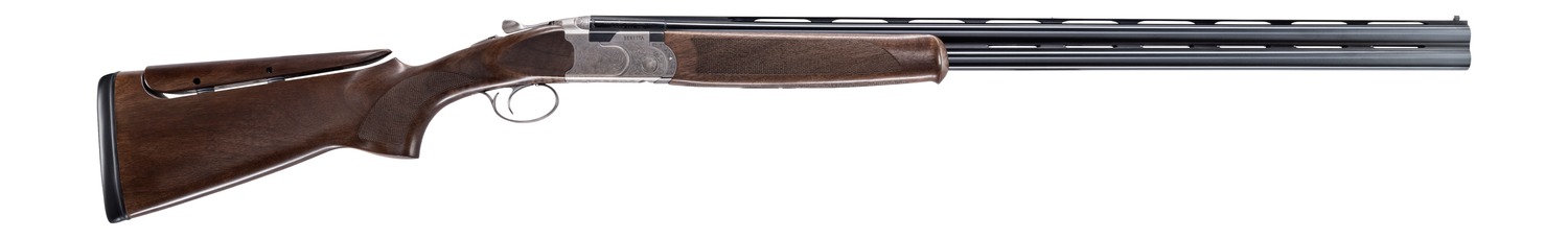 Side-by-side double-barrel shotgun with wooden stock