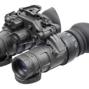Night vision binocular goggles on white background