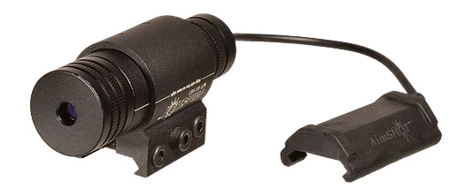 Black tactical laser sight with remote pressure switch