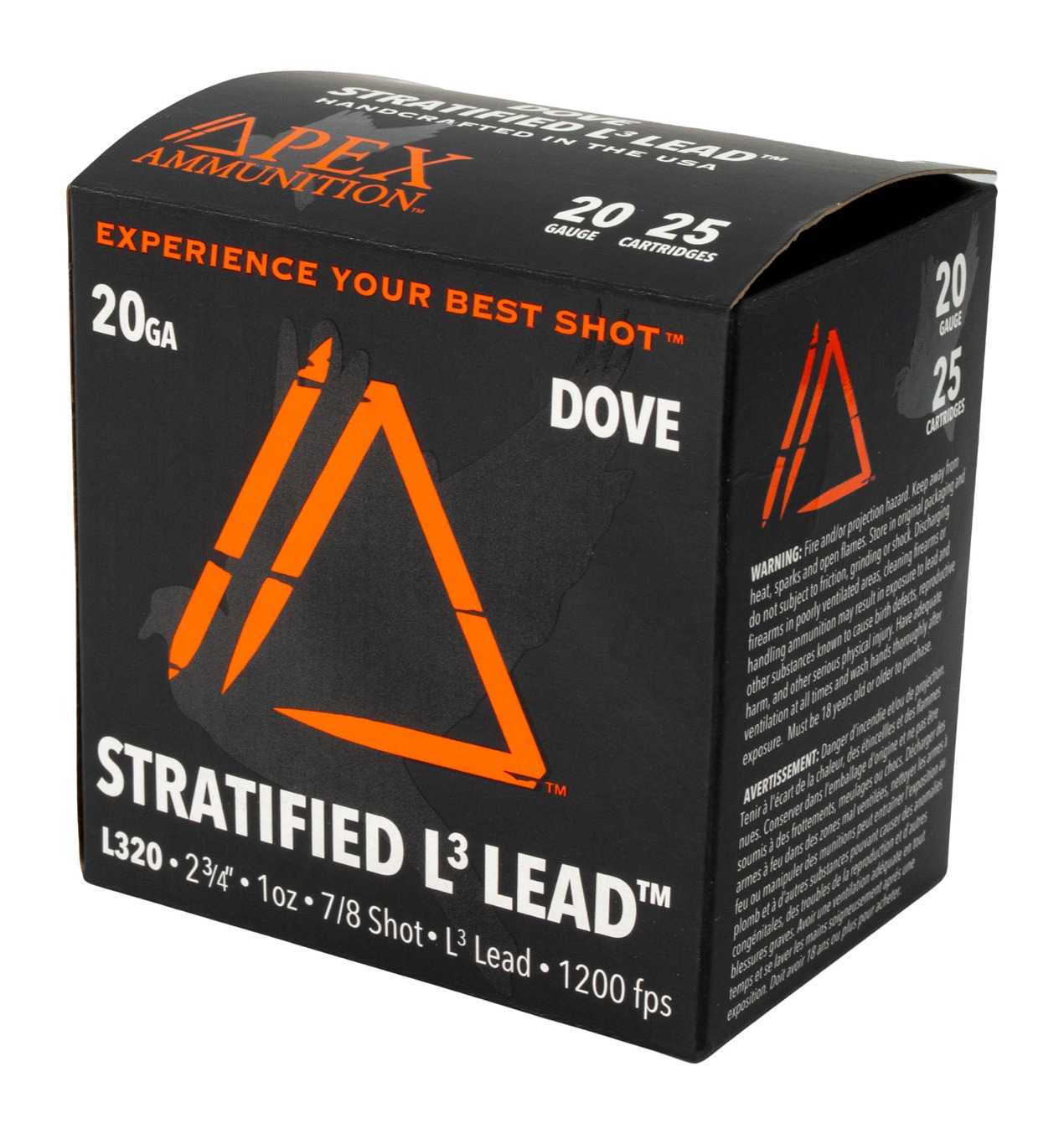 Box of Apex 20-gauge dove ammunition