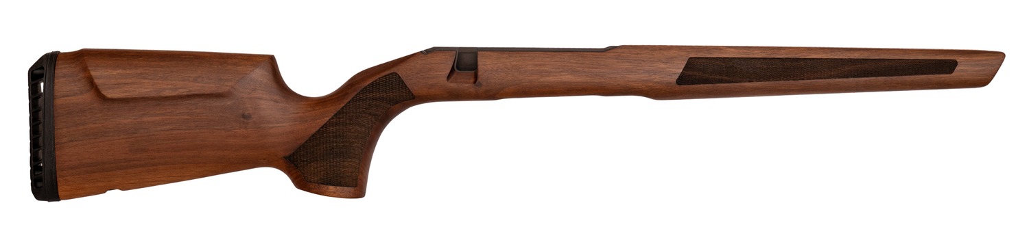 Wooden rifle stock isolated on white background