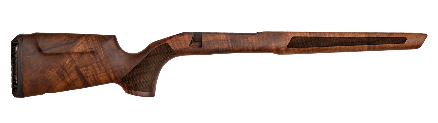 Wooden rifle stock isolated on white background