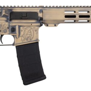 AR-style semi-automatic rifle on white background