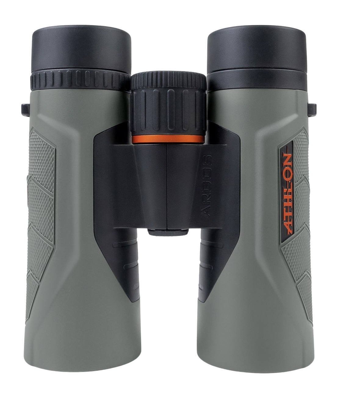 Green Athlon binoculars with black focus wheel