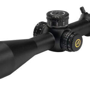 Black rifle scope isolated on white background