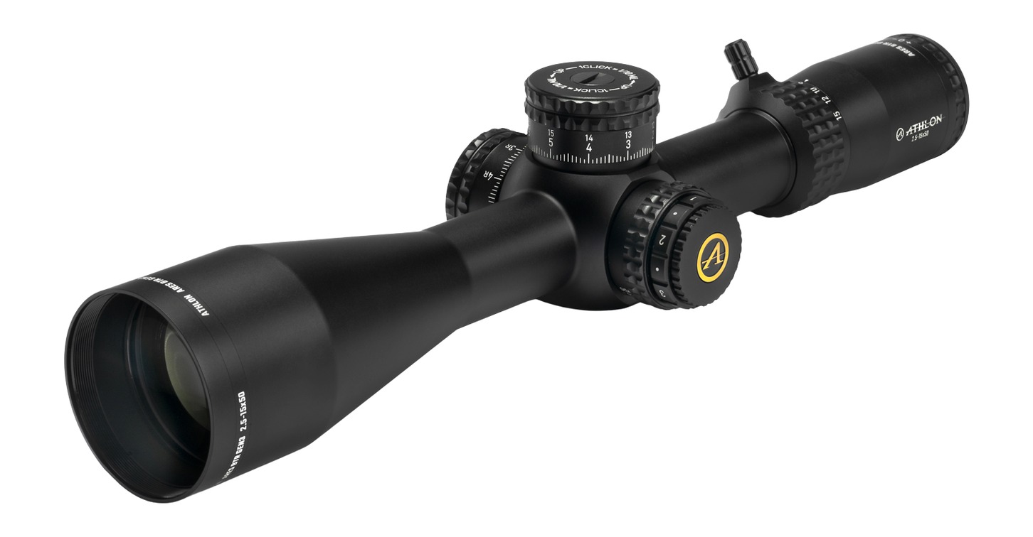 Black rifle scope isolated on white background