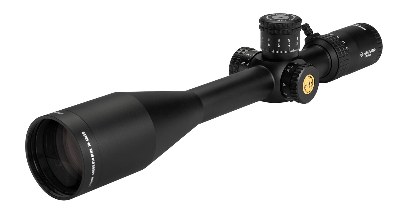 Black rifle scope with adjustment turrets