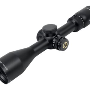 Black rifle scope with adjustment turrets