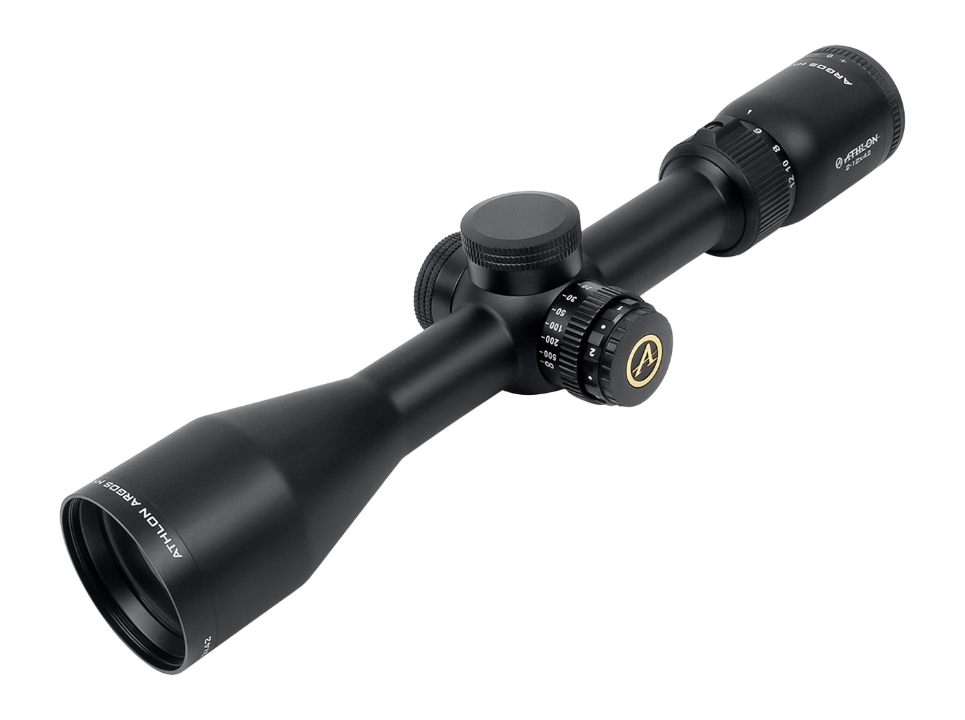 Black rifle scope isolated on white background