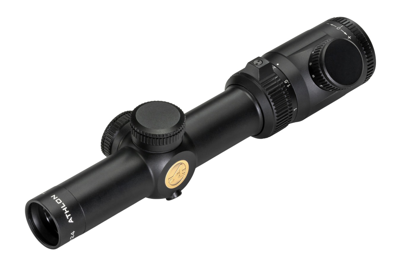 Black Athlon rifle scope isolated on white background