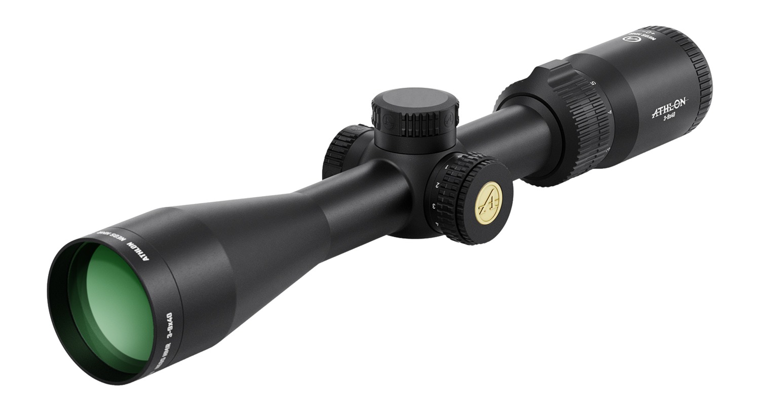 Black Athlon 3-9x40 rifle scope on white background
