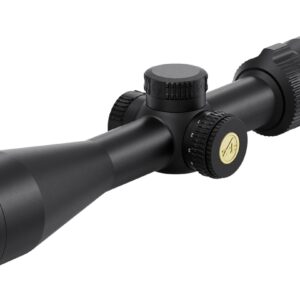 Black rifle scope with adjustable turrets