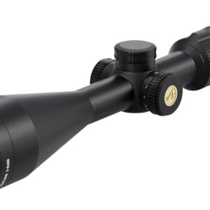 Black Athlon riflescope with green objective lens
