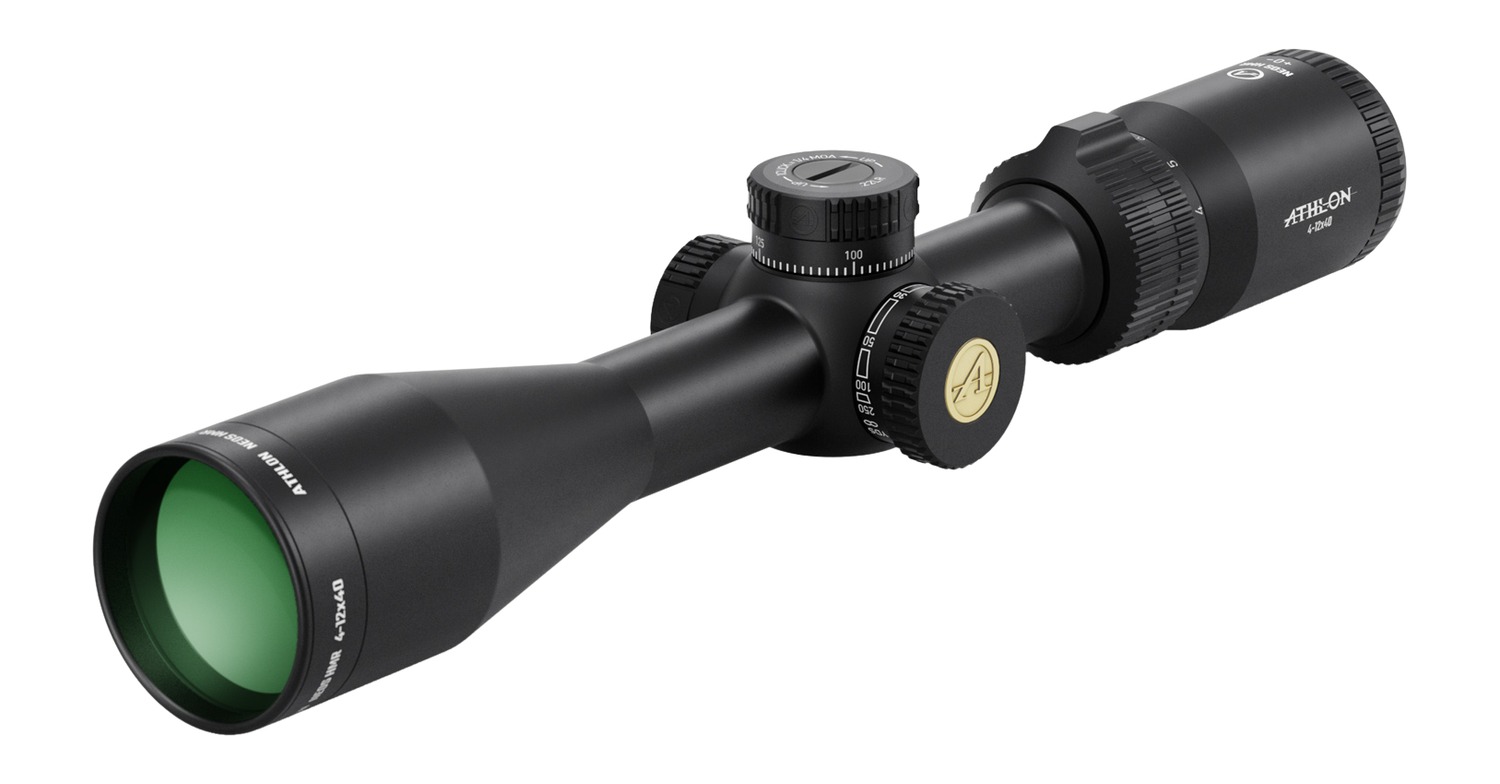Black Athlon rifle scope with adjustment turrets