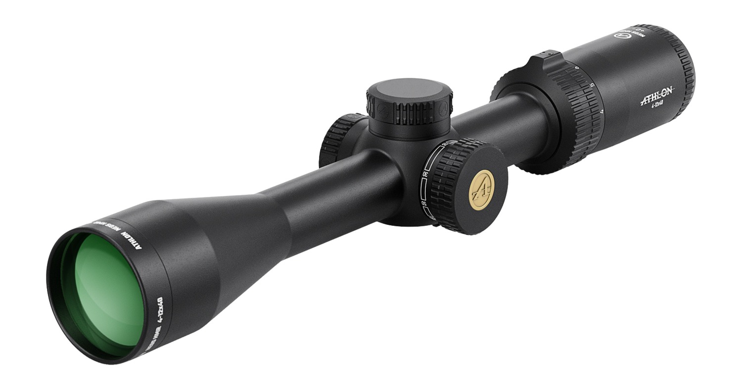 Black Athlon rifle scope with adjustment turrets