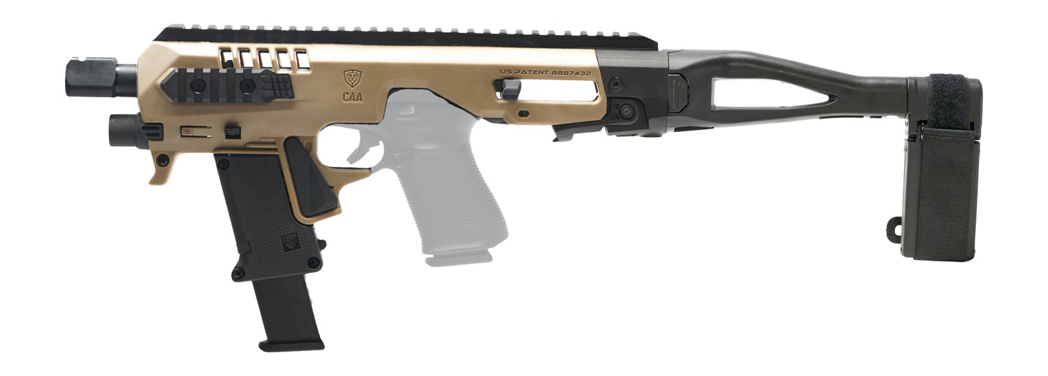 Handgun in tactical conversion kit with brace