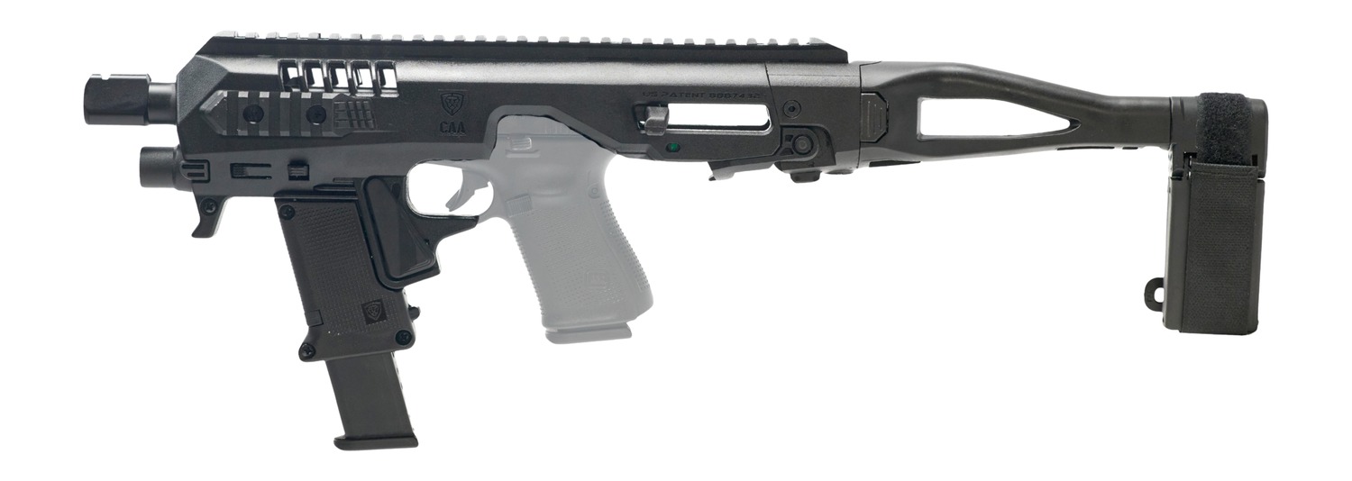 Handgun with tactical conversion kit and stabilizing brace