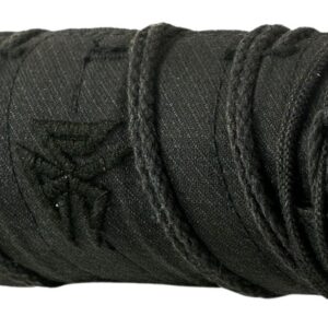 Black suppressor wrapped in fabric heat cover