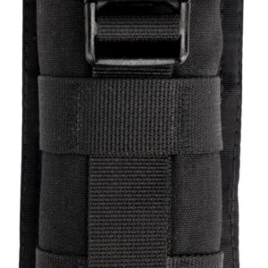 Black tactical MOLLE pouch with buckle closure