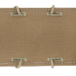 Tan tactical fabric panel with elastic cord lacing