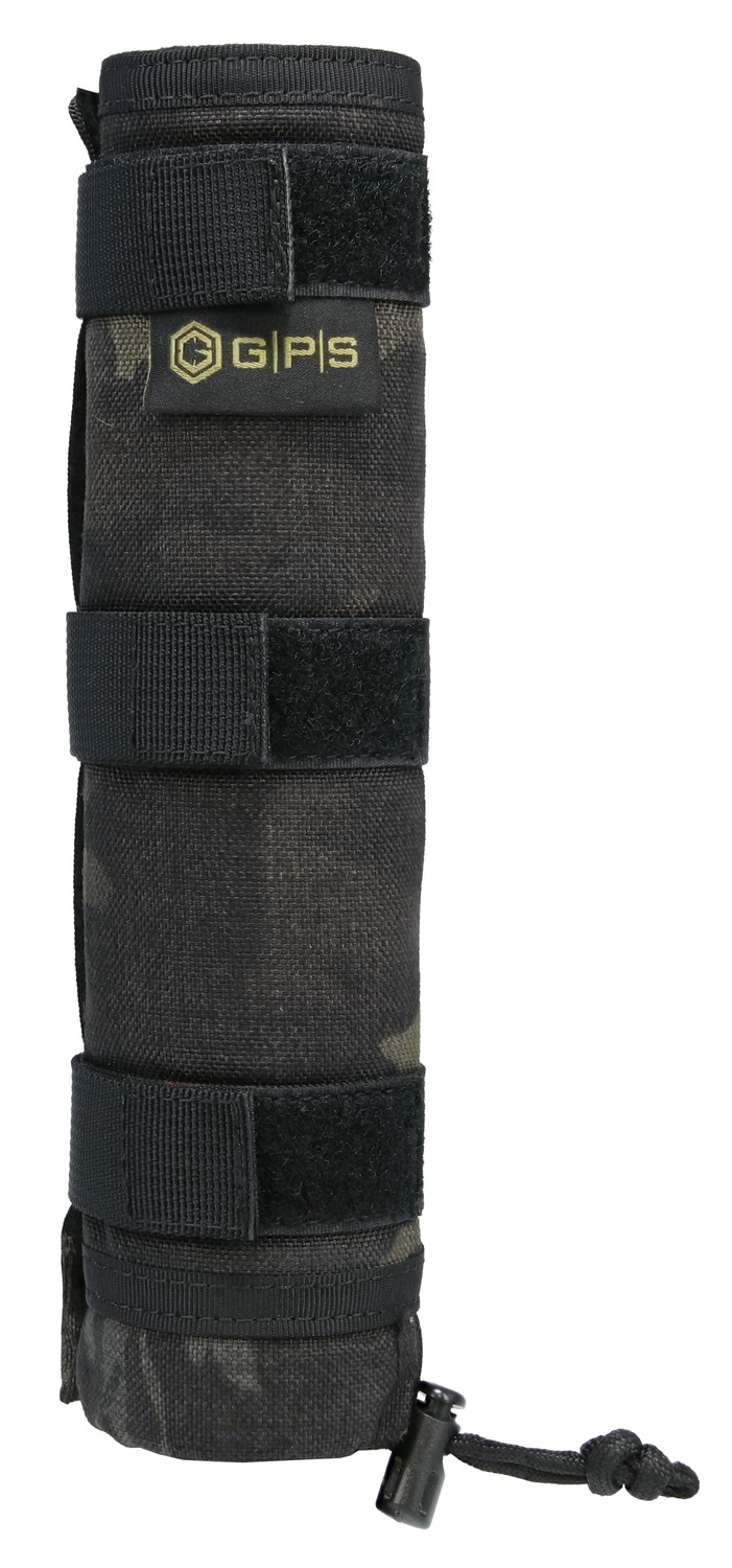 Black tactical padded pouch with Velcro straps