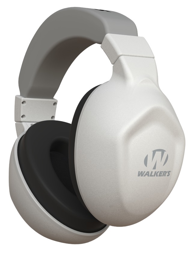 Gray Walker's over-ear hearing protection earmuffs
