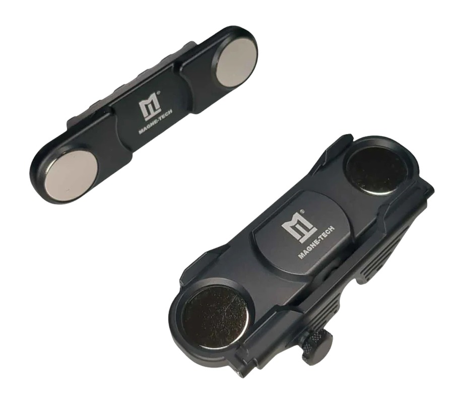 Black Magnetech magnetic mounting brackets with round magnets