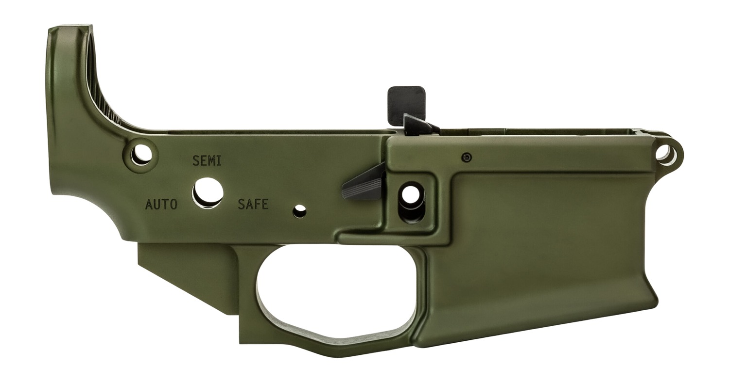 Olive green AR-15 lower receiver