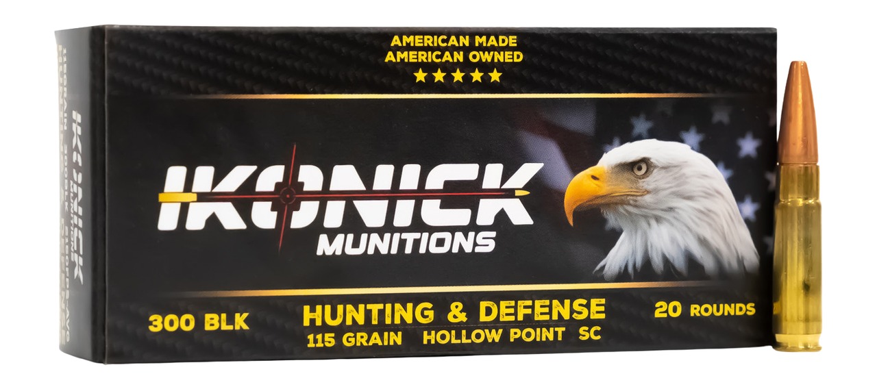 Ikonick Munitions 300 BLK ammo box and bullet