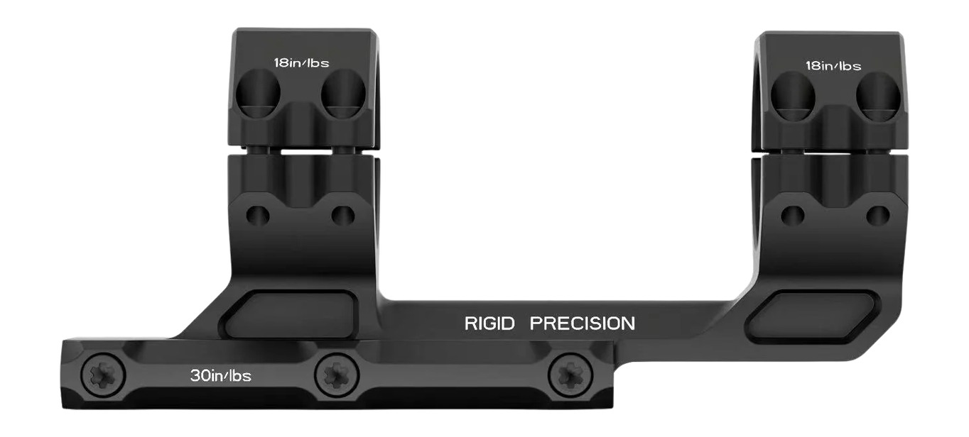 Black Rigid Precision scope mount with torque markings