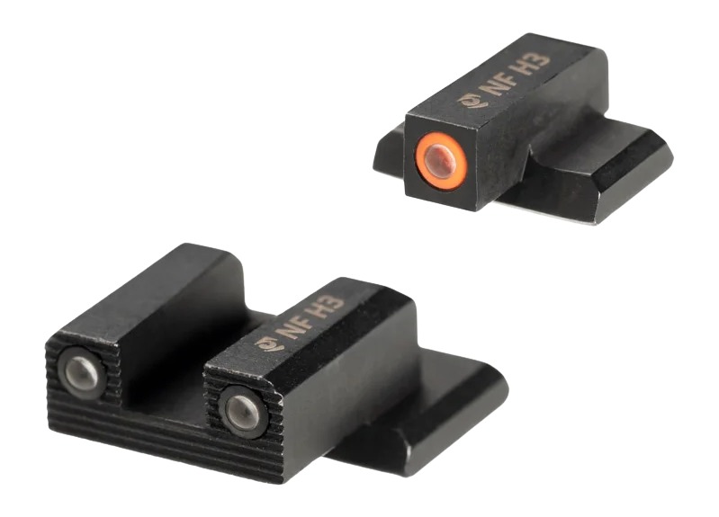 Black tritium night sights for handgun