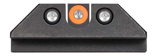 Metal scraper blade with three circular fasteners