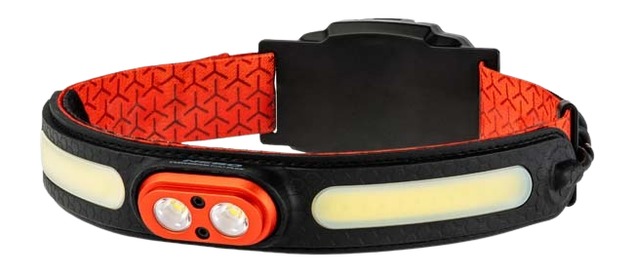 Black and orange LED headlamp with side lights