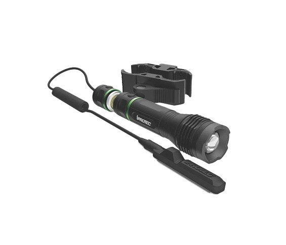 Tactical flashlight with remote pressure switch and mount