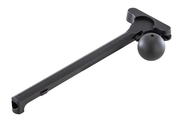 Black metal bolt handle with round knob