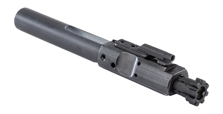 Rifle bolt carrier group with attached suppressor