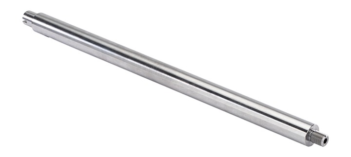 Stainless steel cylindrical shaft with threaded end