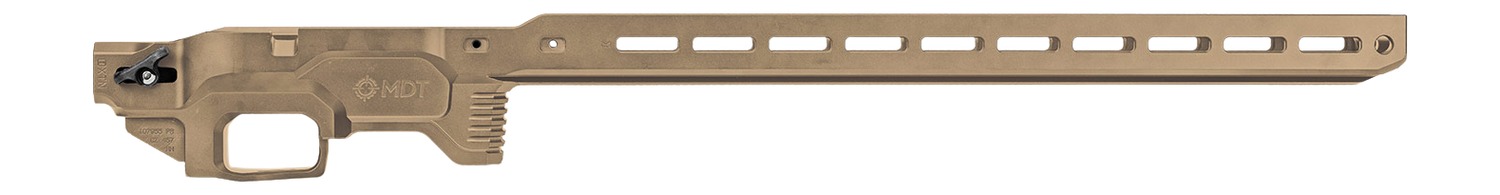 Tan MDT rifle chassis frame