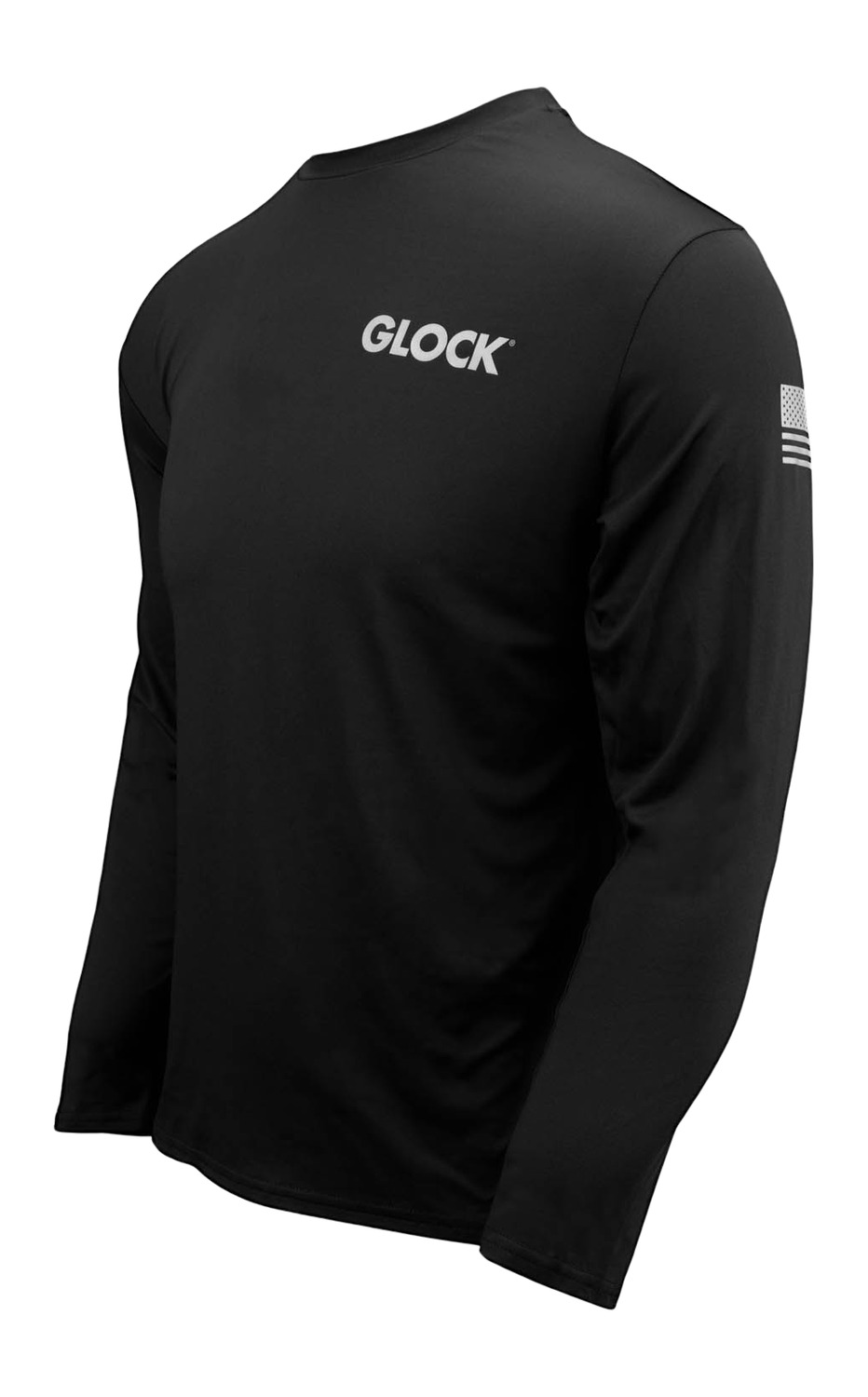 Black long-sleeve Glock shirt with logo