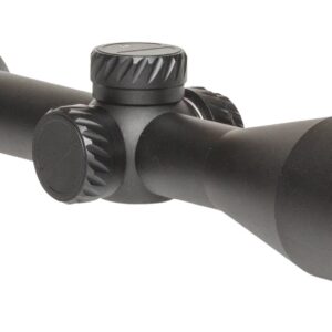 Black rifle scope isolated on white background