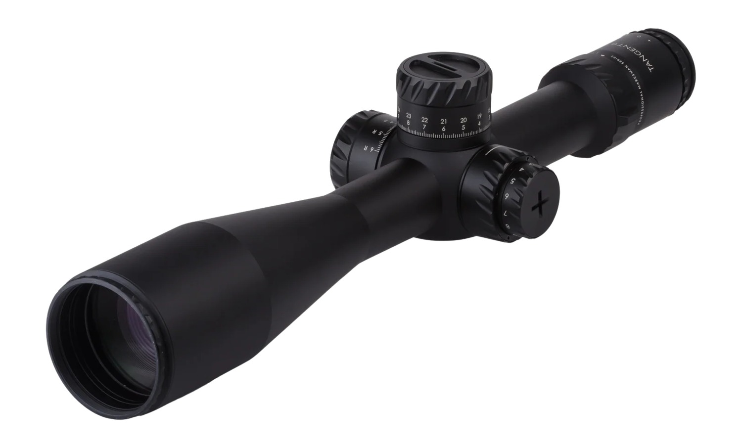 Black rifle scope isolated on white background