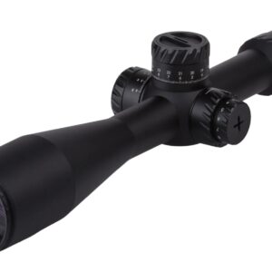 Black rifle scope with adjustment turrets