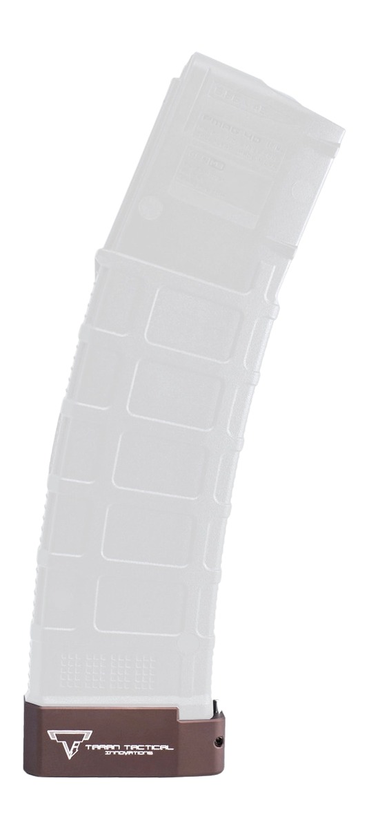 Rifle magazine with Taran Tactical base plate