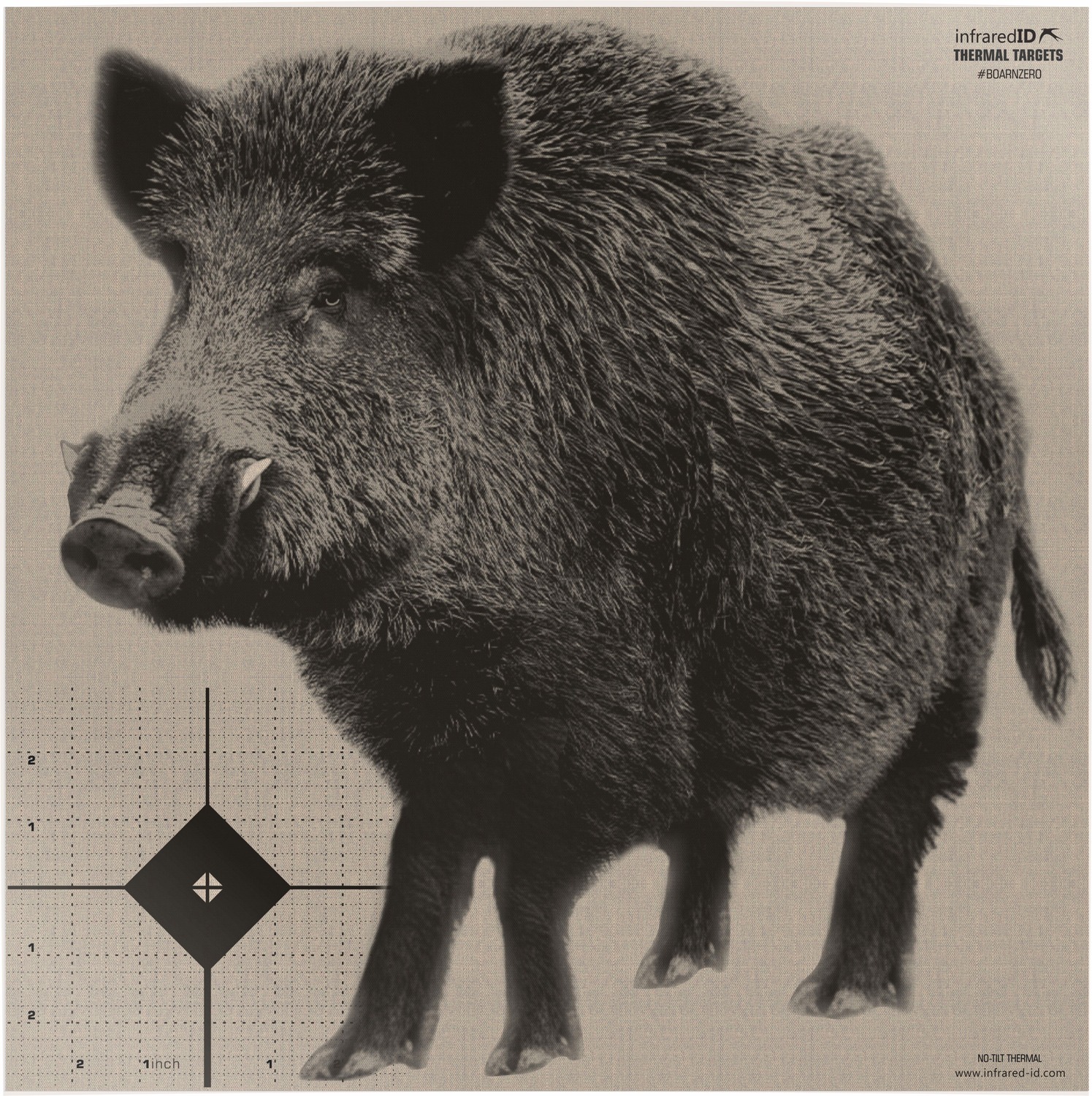 Wild boar thermal target with grid overlay