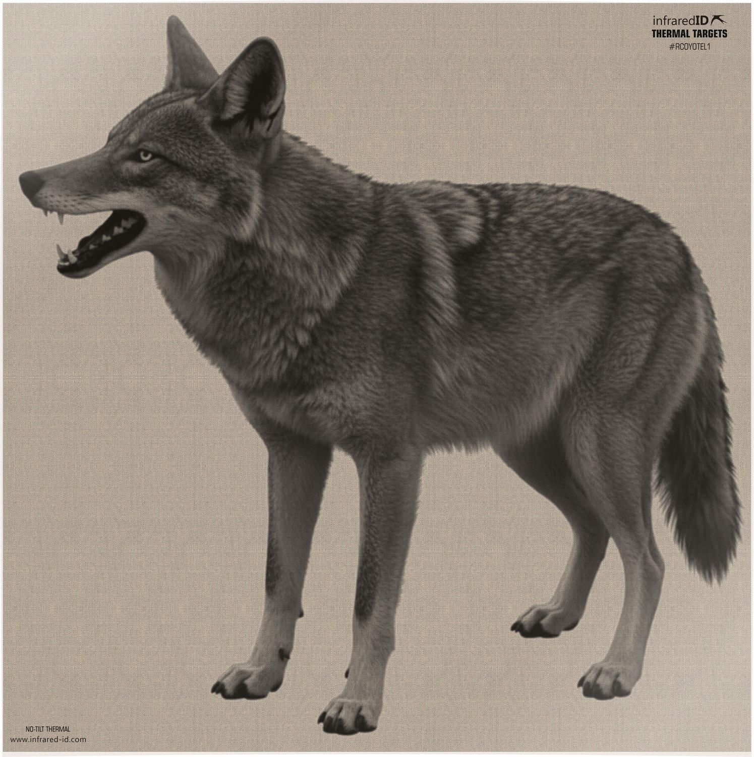 Realistic coyote thermal target side profile illustration