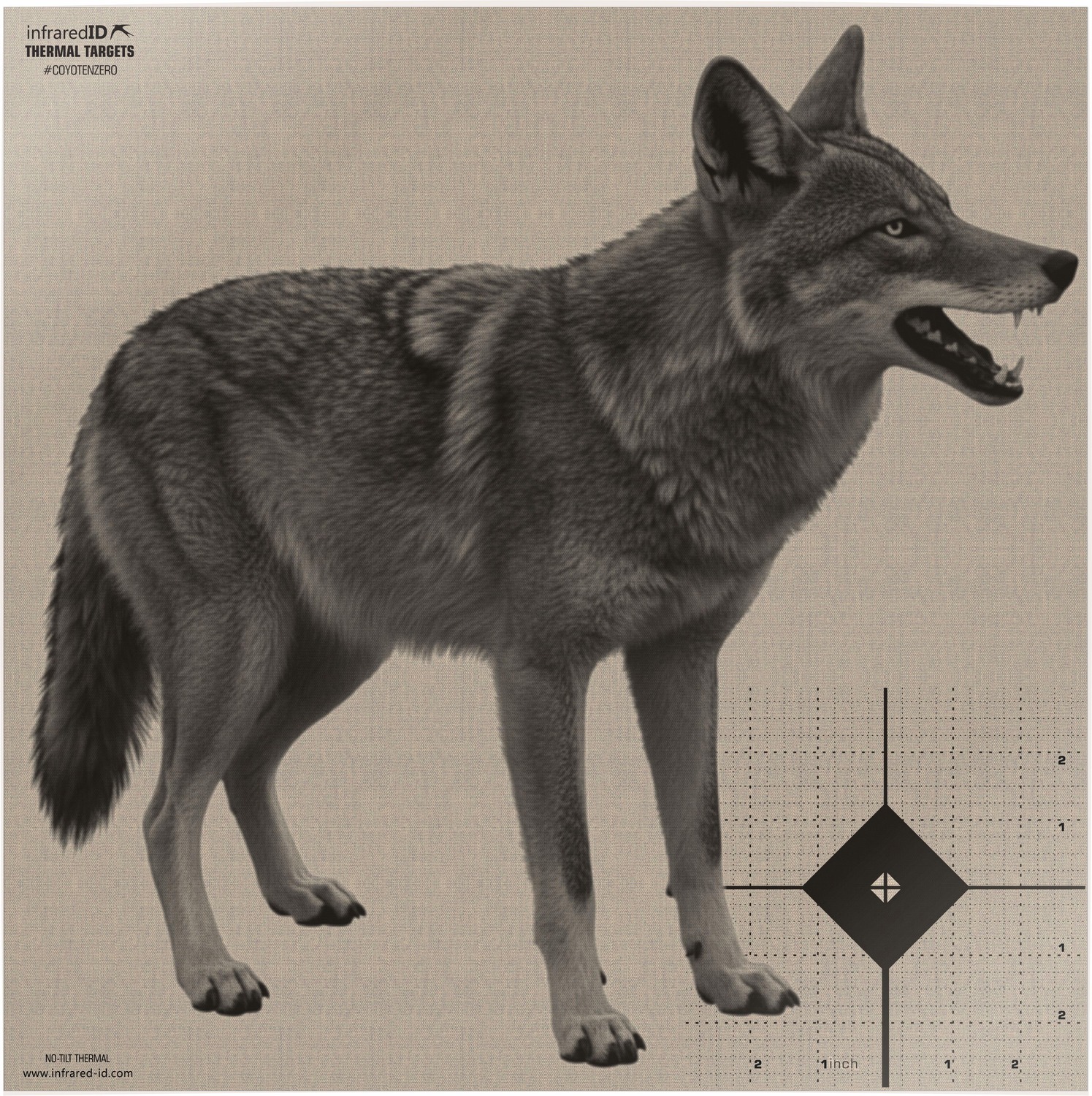 Coyote thermal target poster with crosshair grid