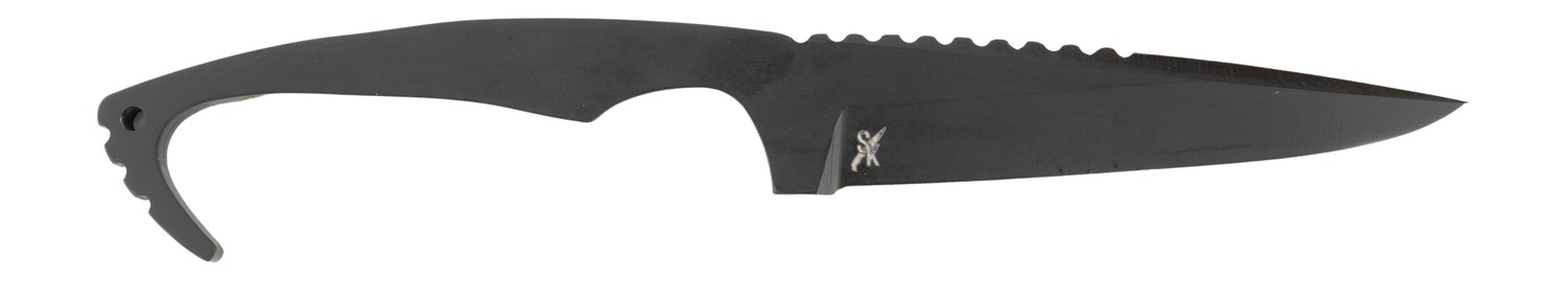 Black tactical knife with hooked handle