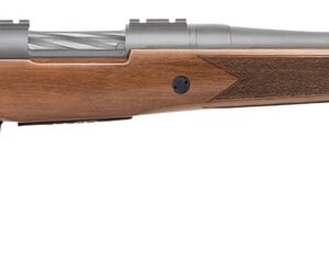 Bolt-action rifle with wooden stock
