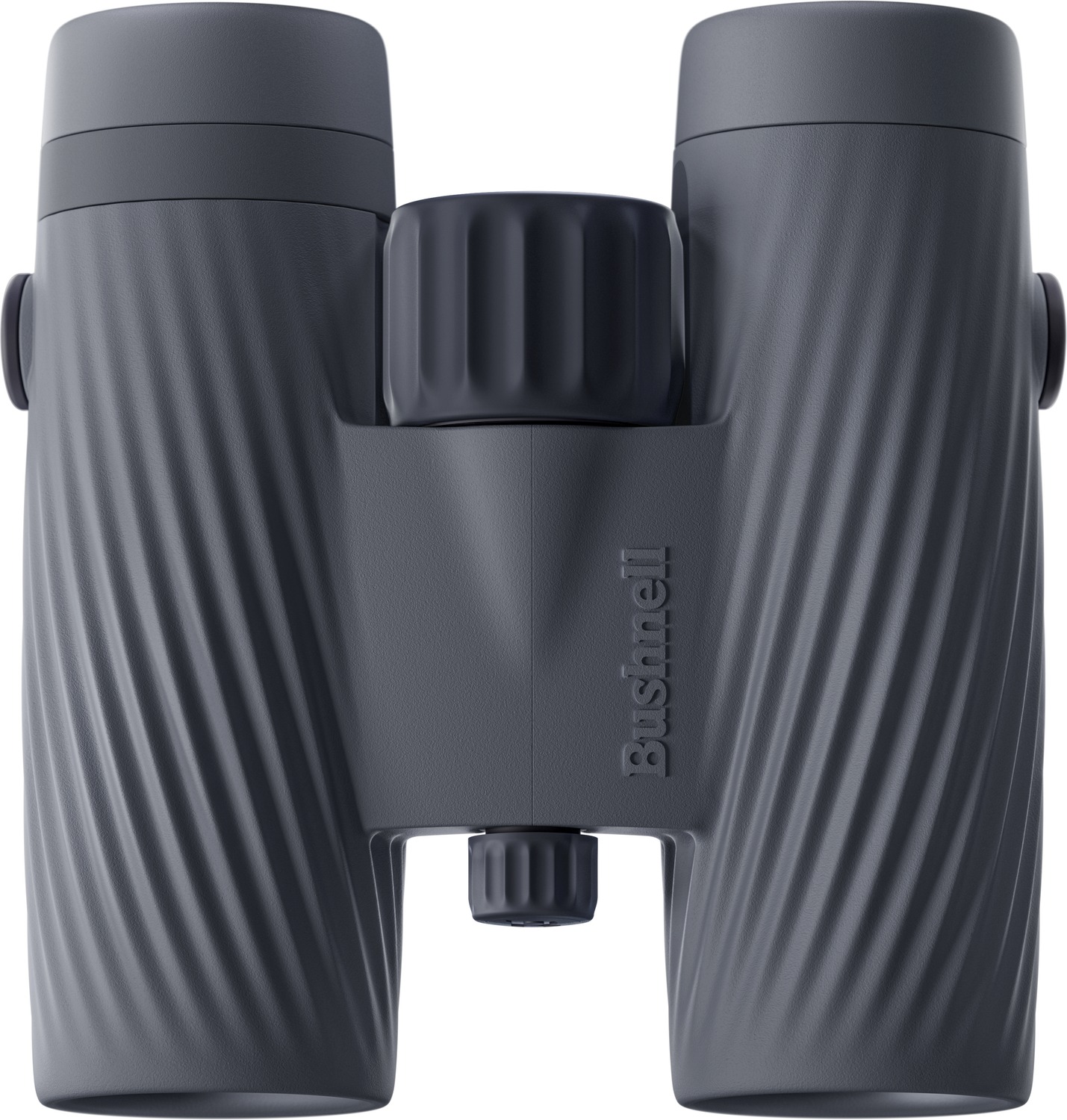 Dark gray Bushnell binoculars with textured grip